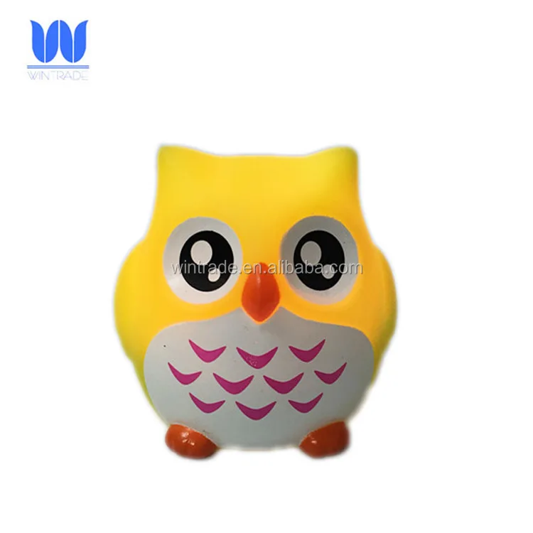 Plastic small farm animal led bath owl light up floating toy