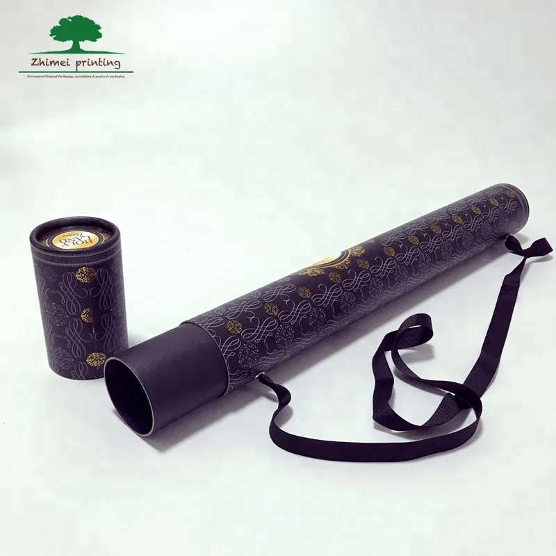 A2 poster packaging paper tube with custom printed with rope straps round shape cardboard box for shipping use, poster packaging