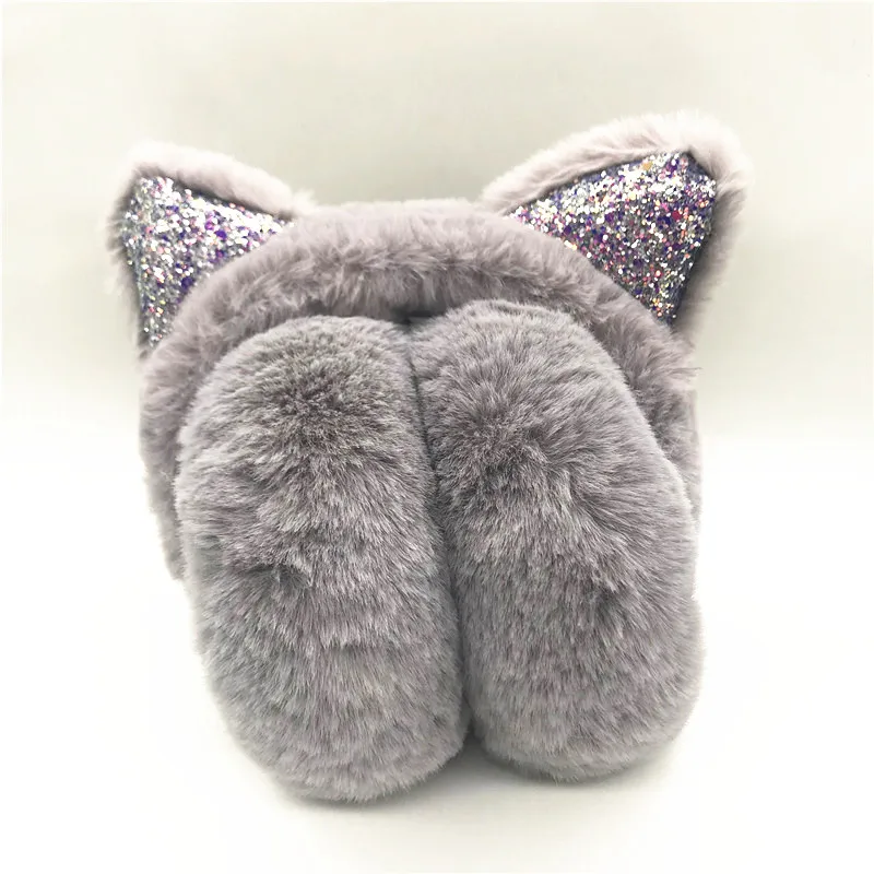 
The new plush with ears is very popular with cat ear girls winter ear muffs 