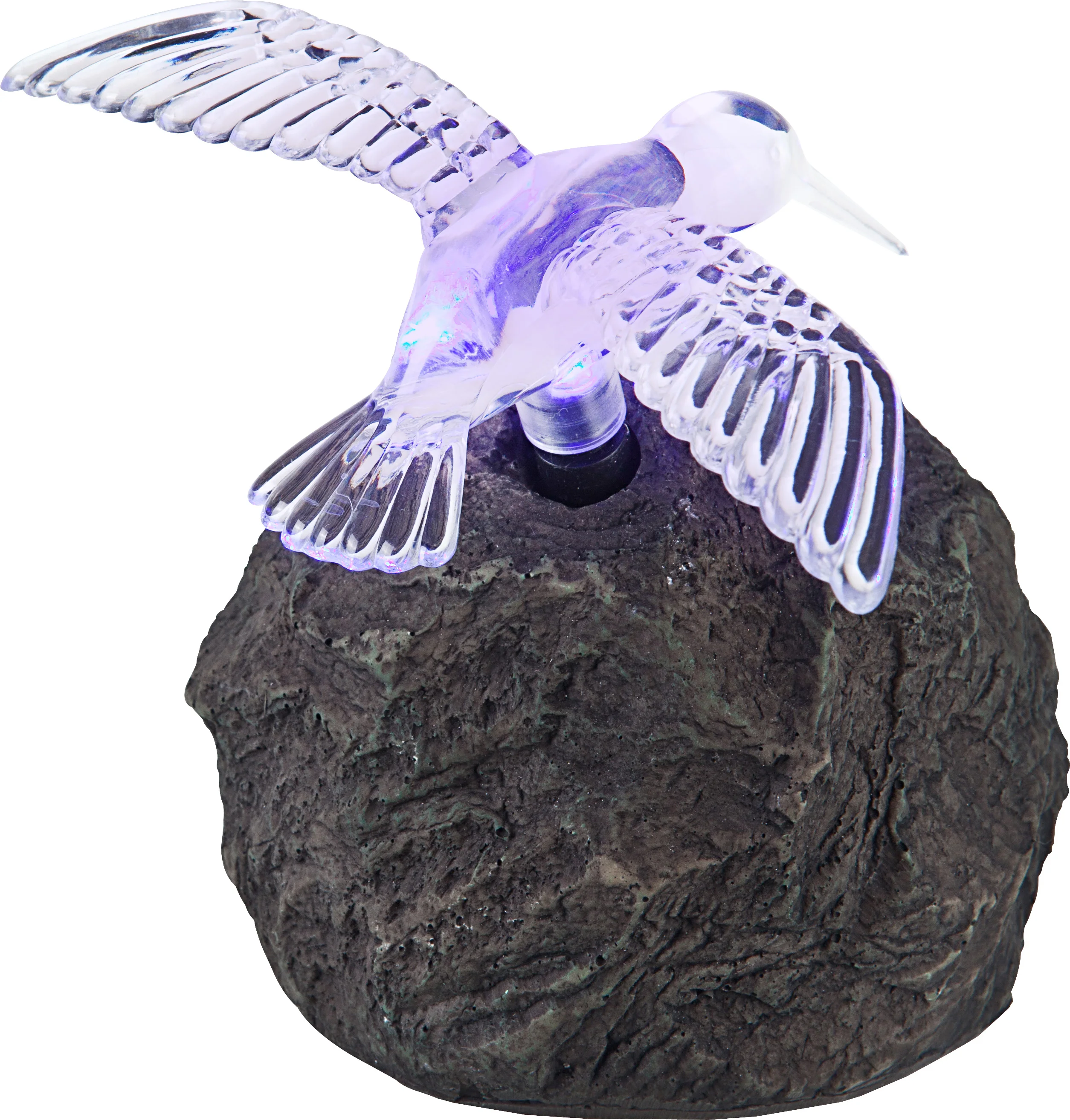
KINGLAND New Creative Evergreen Garden Polystone bird Solar Garden Stones, solar waterproof motion sensor light 