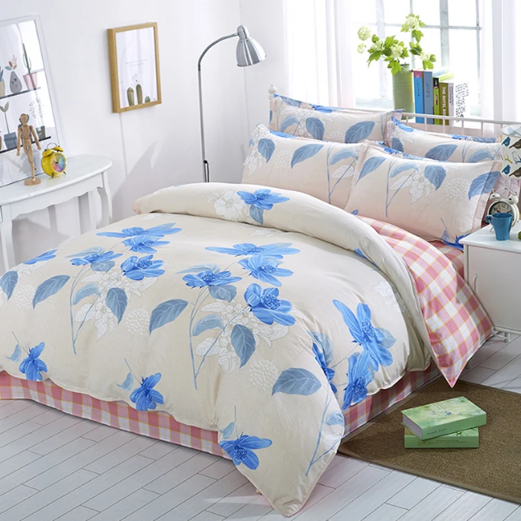 100% Cotton  Home Four Pieces Super Soft Pink Duvet Cover Set