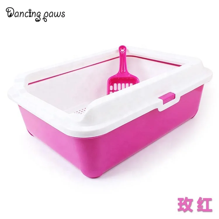 Hot selling double-deck plastic self cleaning cat litter box toilet with poop scoop ready to ship 10 pcs free shipping
