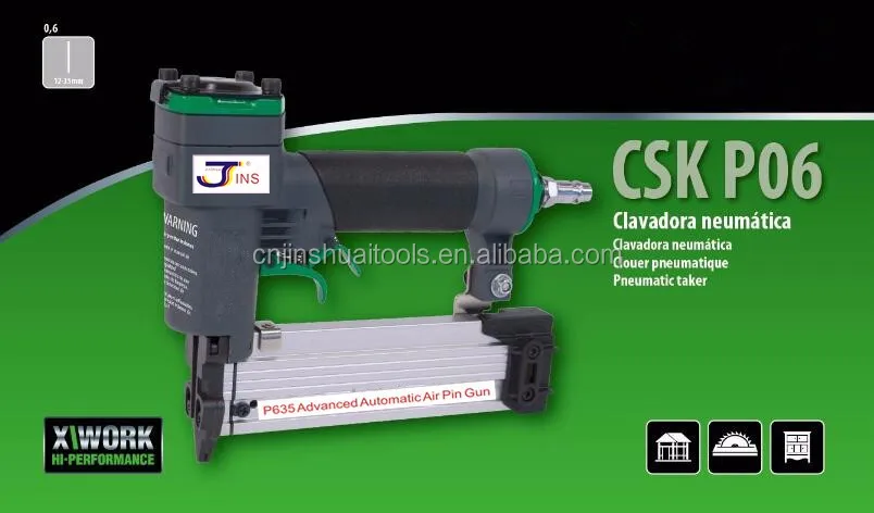 Гвоздя ружье, штифты воздуха гвоздильщик, 23 GA Безголовый контактный гвоздильщик P635