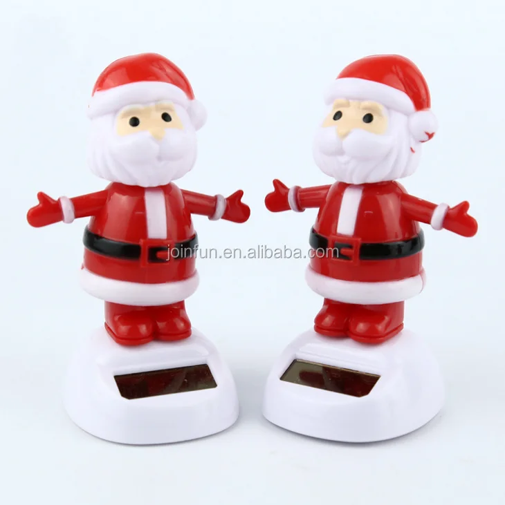 custom make plastic Solar Powered Dancing Sun Catcher Santa Claus Christmas car ornament