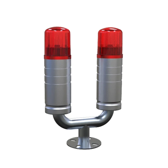 Red LED Dual Obstruction warning lights, 240V Flashing twin aviation obstacle Lamp FAA L-810