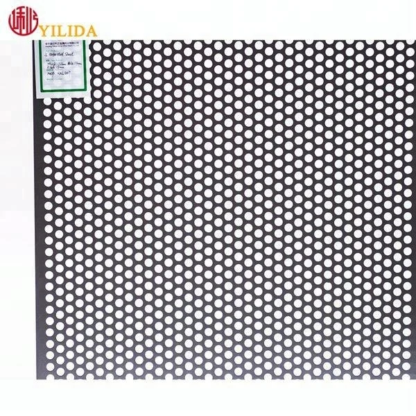 Black color powder coated Perforated metal mesh