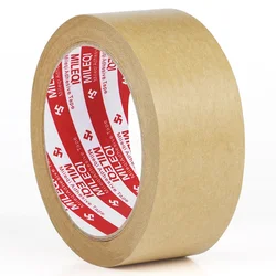 Высококачественная самоклеящаяся лента Mileqi с принтом на заказ, не активируемая водой, усиленная коричневая крафт-бумага, упаковочная лента