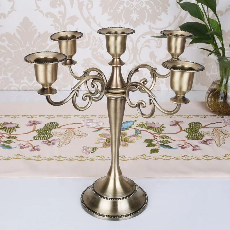 Wholesale High Quality 3/ 5-arms Candle Stand Metal Pillar Candle Stick Candle Holder