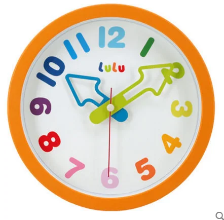 Colorful decorative round kids children room battery operated wall clock