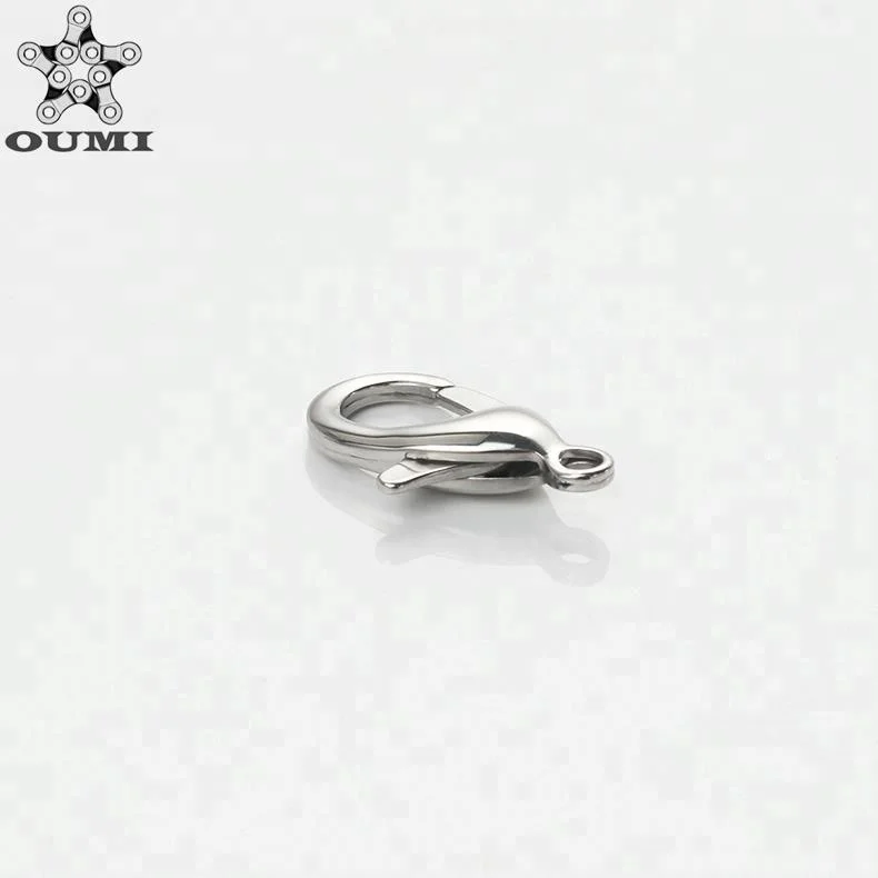 OUMI Curved Lobster Clasps Lobster Claw Clasps DIY Jewelry Fastener Hook Necklace DIY Fasteners Silver Plated 7x12mm ZZL-000113