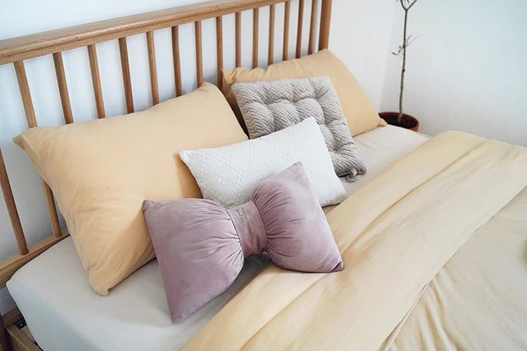 Bowknot boho velvet decorative throw pillow pink manufacturers green sofa cushion grey Bedding article gray