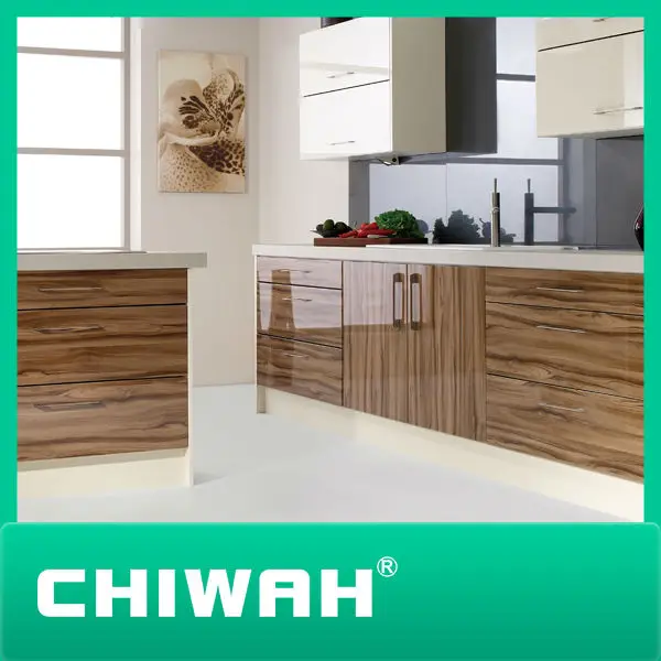 Cheap E1 grade MDF, Particle board , plywood fiber laminate kitchen cabinet for wholesale