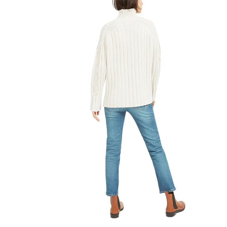 Wholesale Korean OEM Embroidery Cable Knit Sweater