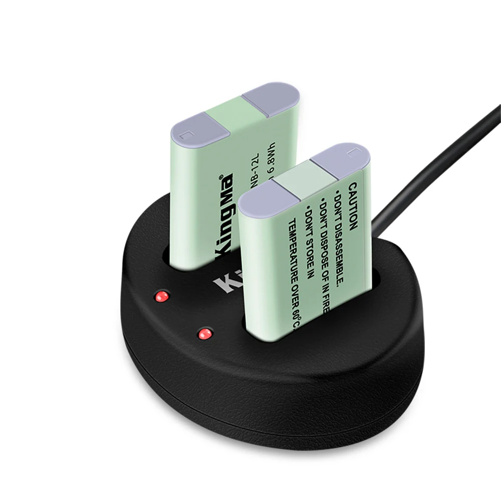 
KingMa 2-Pack of NB-12L Batteries and USB Dual Battery Charger for Canon G1X MARKII N100 MINI X 