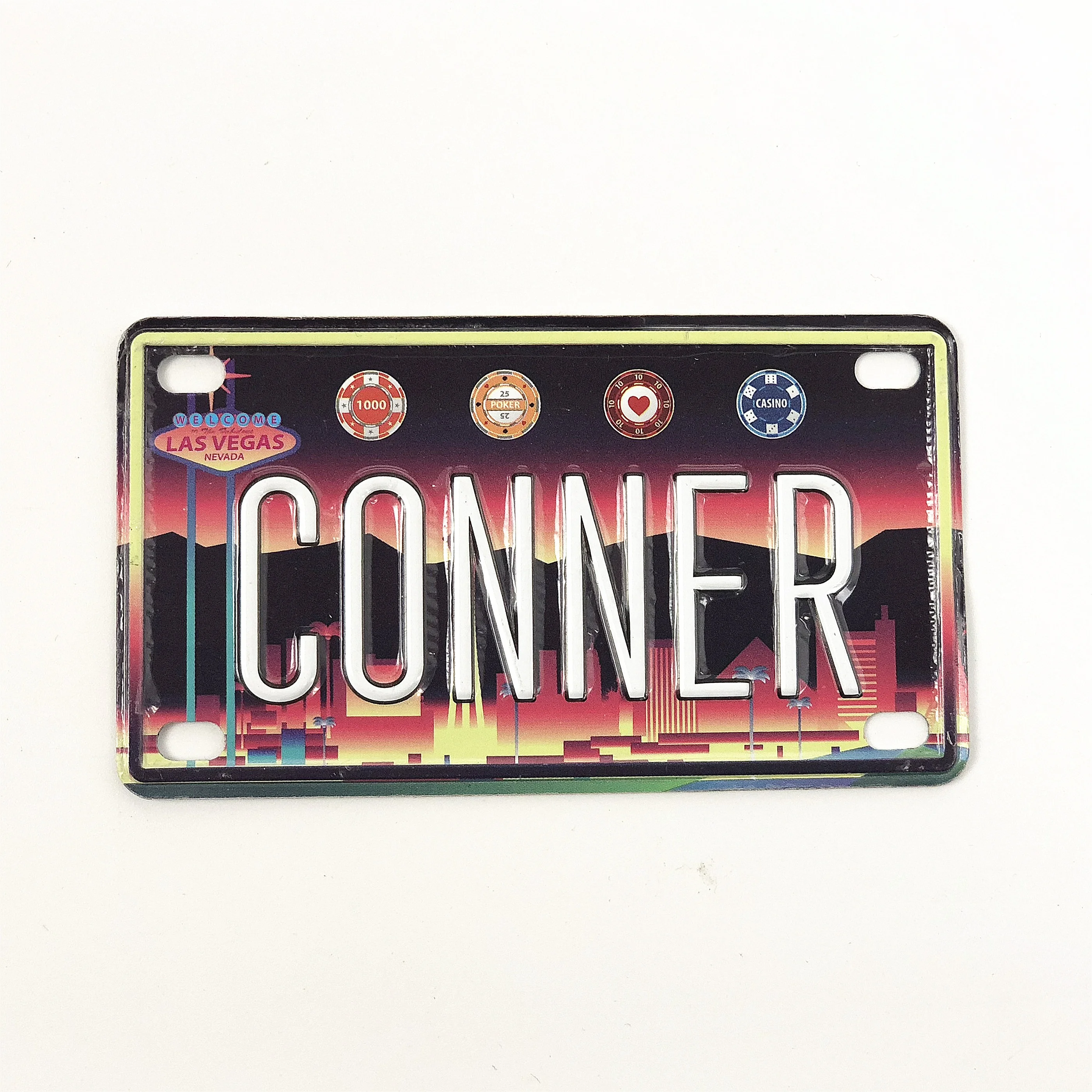 high quality Blue Embossed Aluminum Mini Personalized Bicycle License Plate