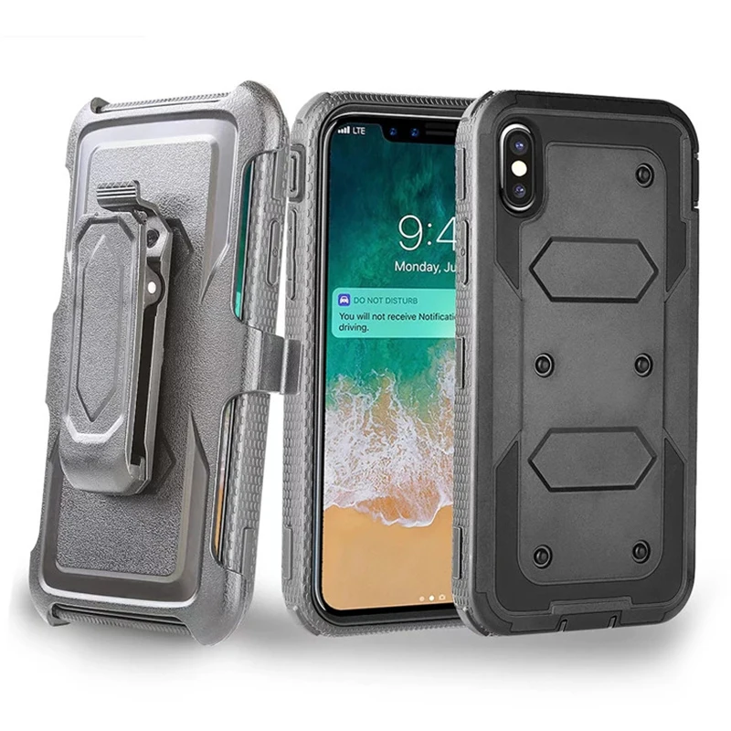 2in1 кобура Зажим для ремня противоударный чехол для телефона для iphone х чехол покрывает