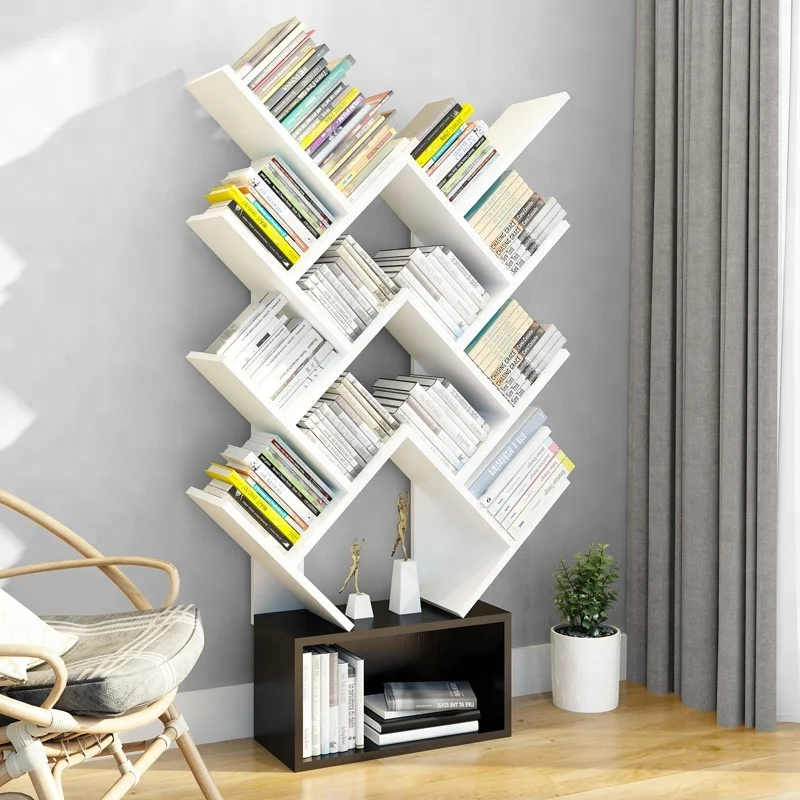 
Customized Colorful Modern Wood Home Furniture Living room bookcase library study room decorative Wood Tree bookshelf 