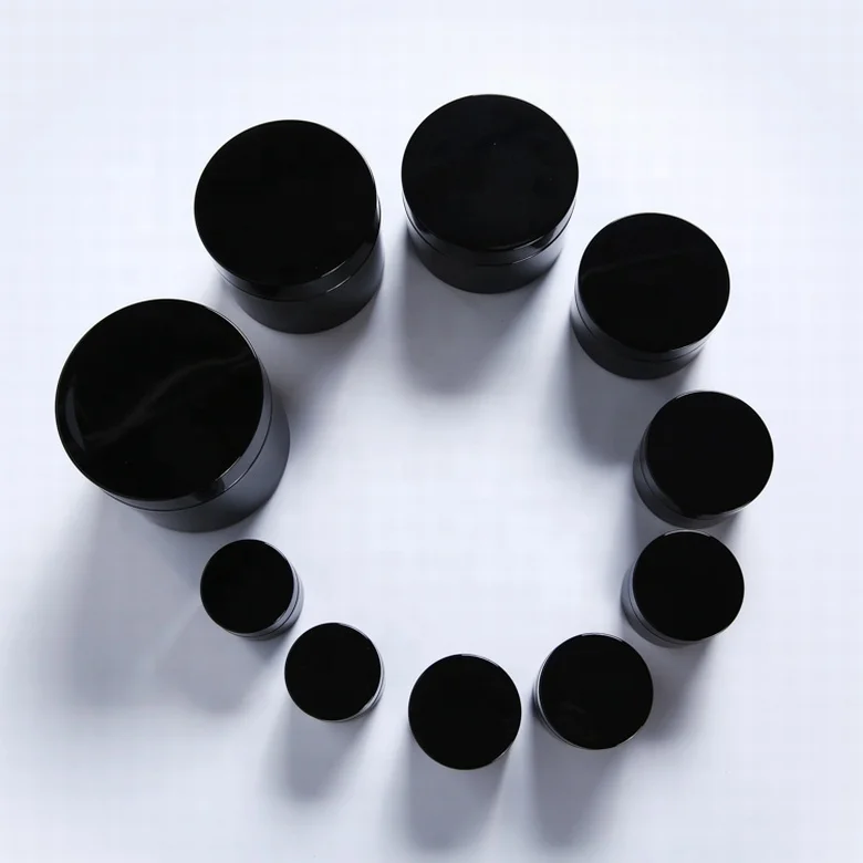 
reusable 3.5oz 100g 250gBlack jar eco friendly cosmetics packaging skin care product container plastic PETG empty cream jar 