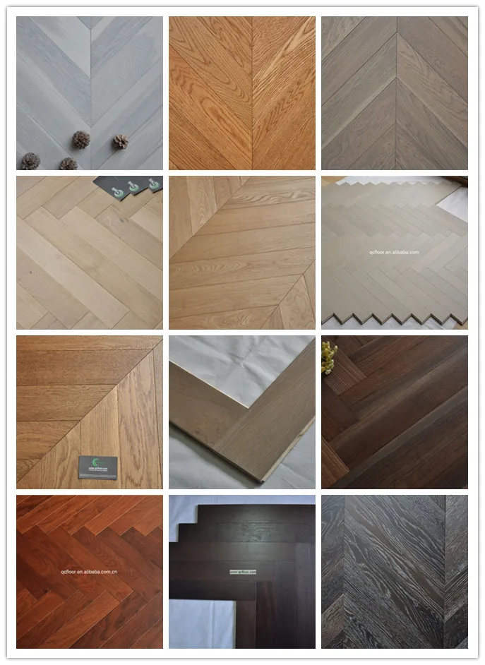 New designed Herringbone chevron fishbone wood floor tiles wire brushed wooden parquet hardwood  inventory workable