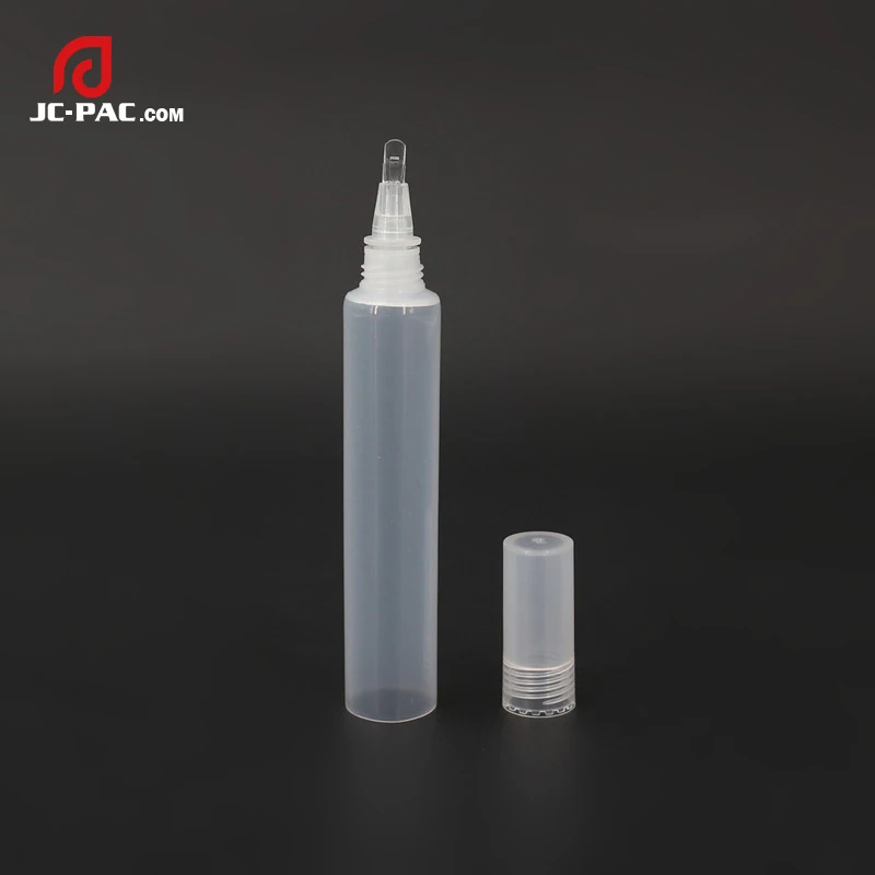 10ml 15ml Clear PE Tube with Silicone Brush Applicator Transparent Cosmetic Pen for Liquid Blush or Primer Tube