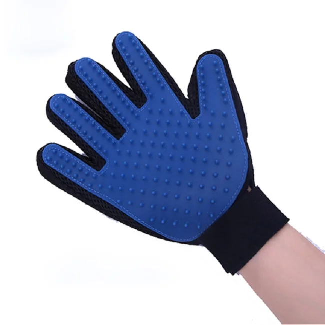 China Wholesale Five Finger Deshedding Glove Dog Grooming Brush Pet Grooming Glove