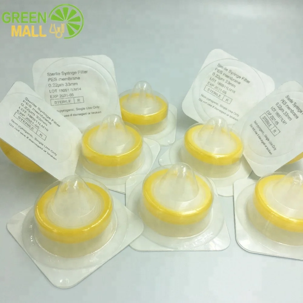 25mm 0.22/0.45um MCE Mixed Cellulose Easter aqueous biological filtration luer lock disposable Sterile syringe filters