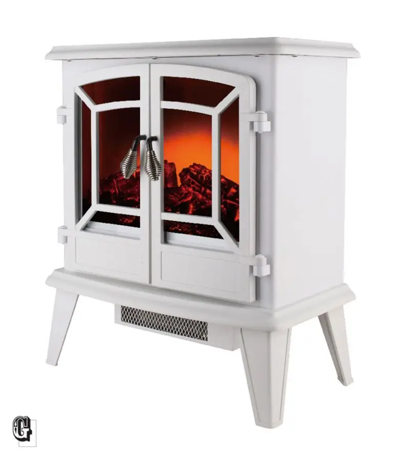 kamin konsole holz glass indoor used electric fireplace white with ERP