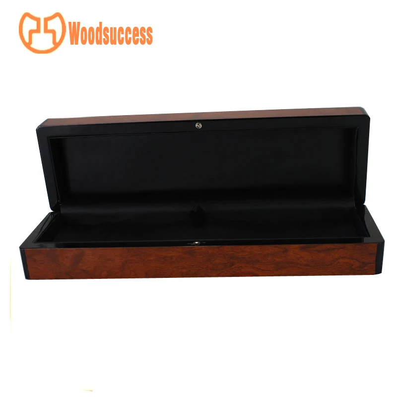 Wood Gift High-grade Dark Red Design Your Own wooden Long watch box Watch Gift Packing Box