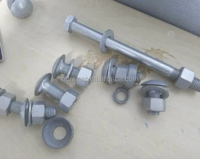 M16*50mm M16*170mm class 4.6 highway guardrail bolt with nut