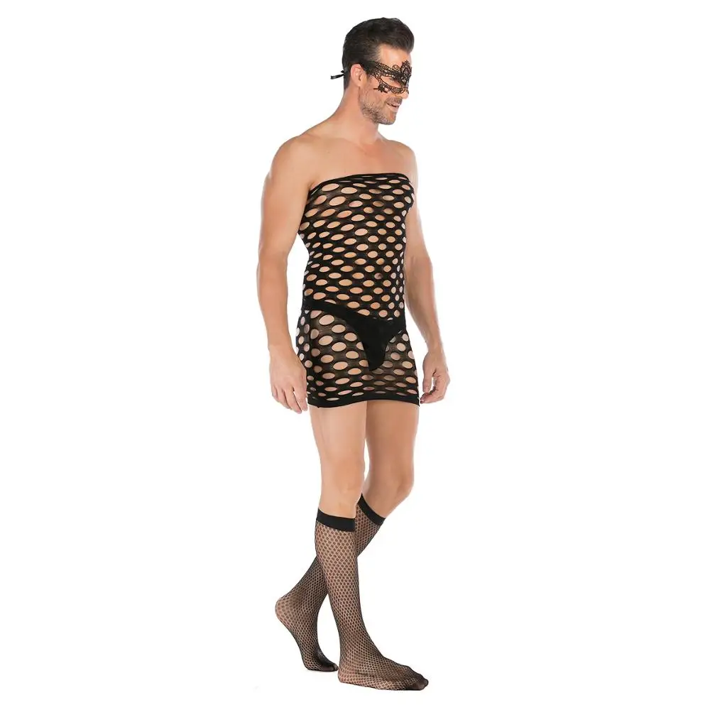 
Sexy Man bodystocking fishnet night dress sexy men lingerie sleepwear 