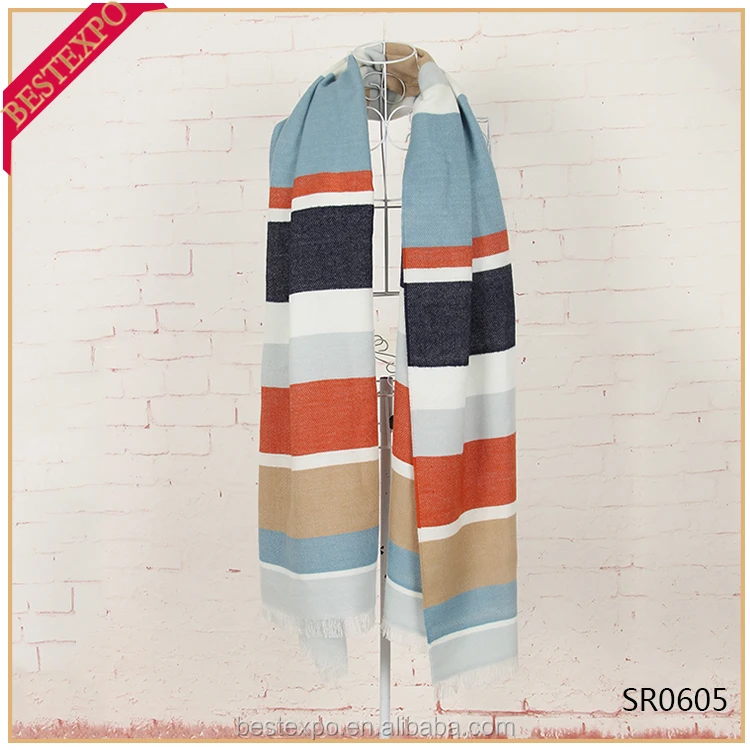 
wholesale new acrylic stripe multicolor shade blanket scarf palestine pashmina shawl 
