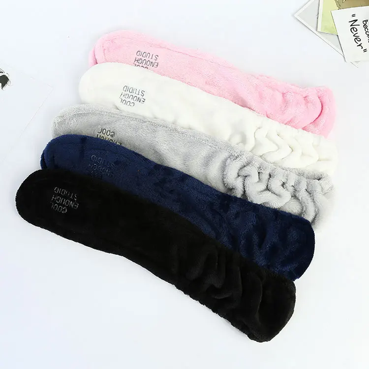 Wholesale Hair Accessories  Elegant Fashion Handmade Custom Logo Soft Velvet Plush Rabbit Bunny Ear Makeup Headband