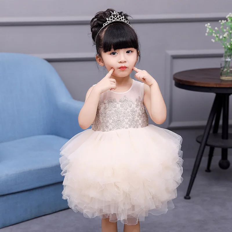 Ivy10433A New model princess kids baby party wear girl layered design tutu dress