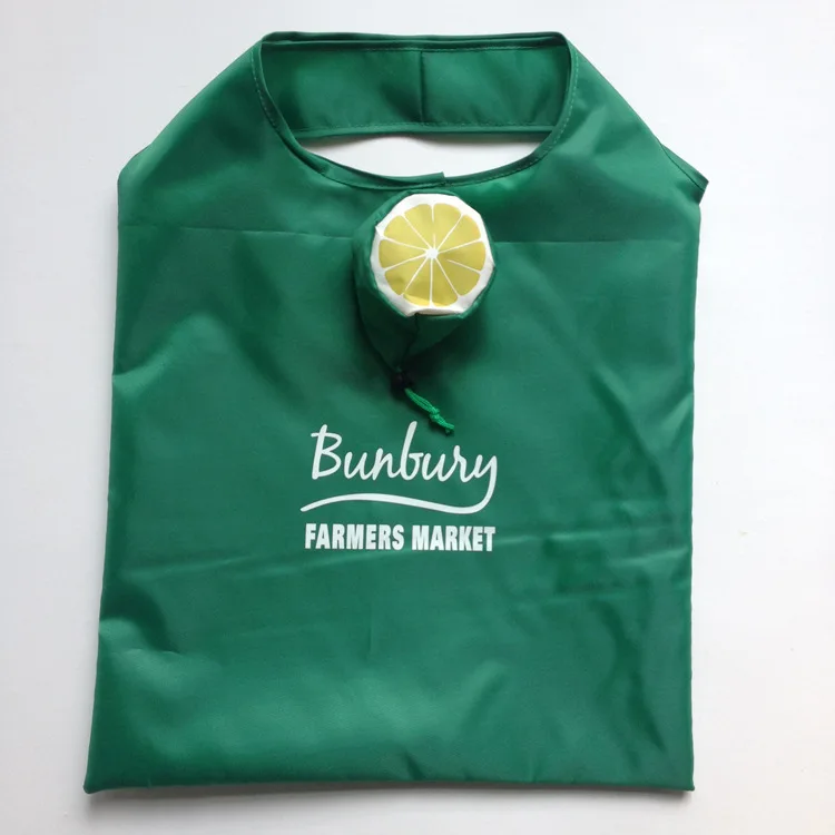 custom lemon fruit shape reusable grocery foldable shopping bag