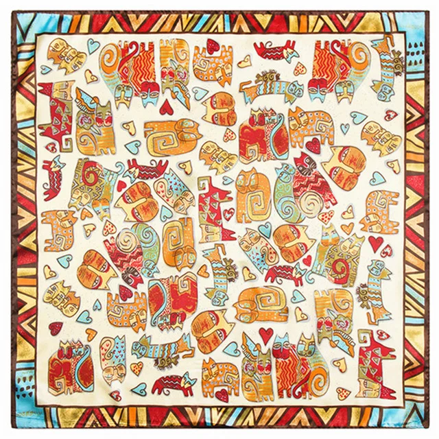 2018 China Supplier Wholesale Fashion 100 Satin Silk Square Scarf, Satin Printed Colorful 100% Silk Scarf