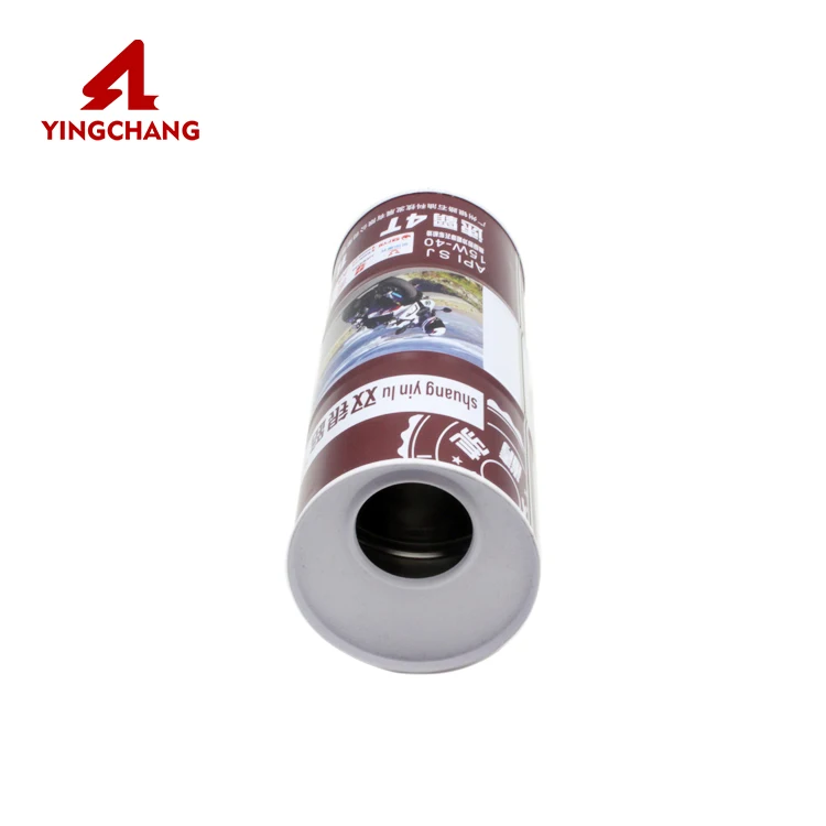 1 л круглые металлические оловянные банки с пластиковой крышкой для масляного бака двигателя