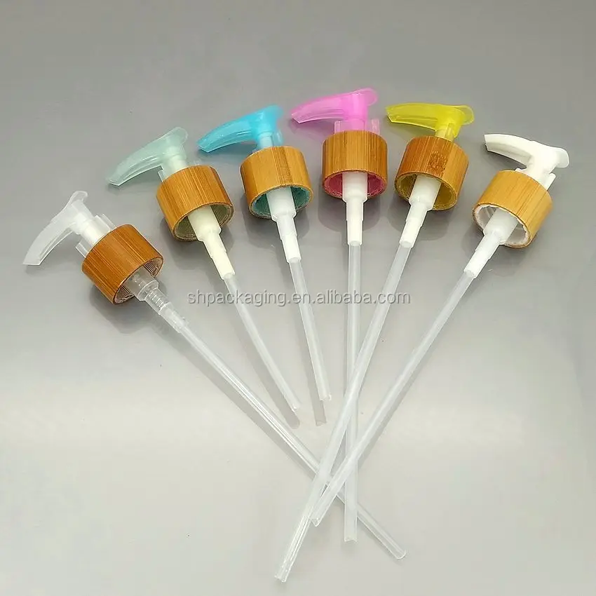 24 mm liquid soap pump wooden bamboo cosmetic packaging 24/410 plastic pump dispenser