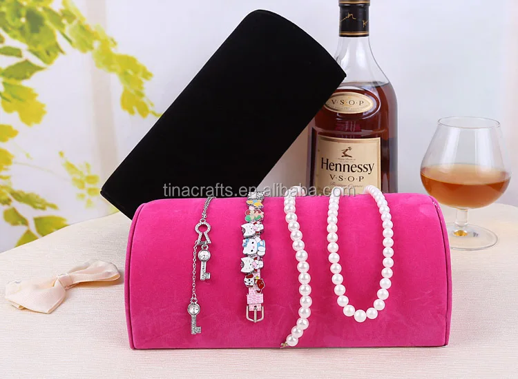 Black rosered colour Velvet Jewellery Display Watch Necklace Pendant Bracelet Pillow Dome Stand