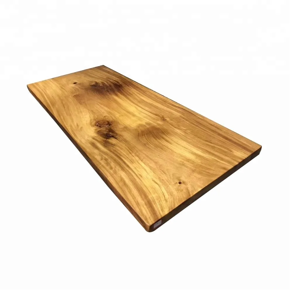 Natural grain teak wood finish long dining table