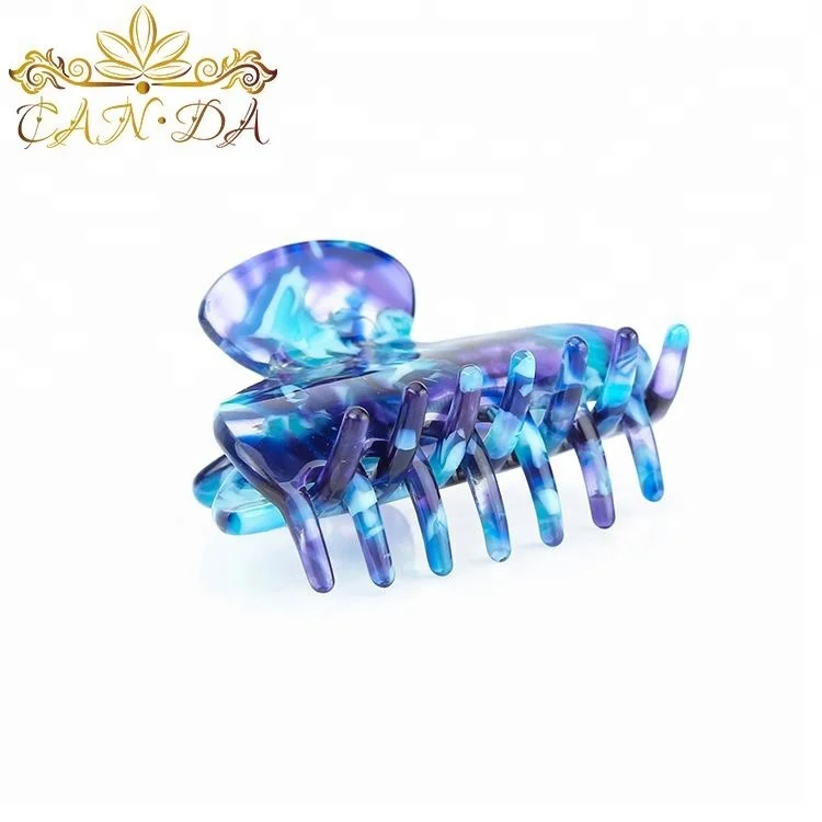 Fashion rock color hair clip accessories 4pcs packing high quality durable hairclaw  handmade cellulose acetate women claw