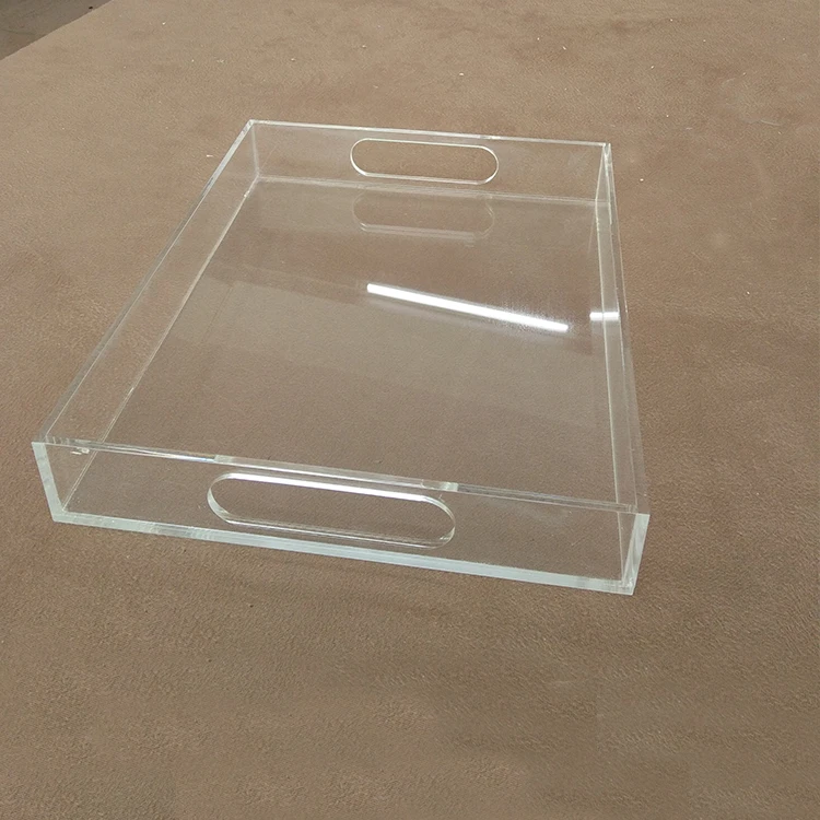 Пищевой акриловый поднос для сервировки пищи Lucite с ручкой