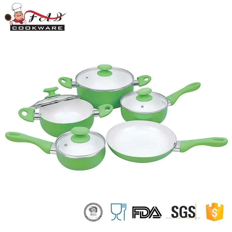 7Pcs Red High quality masterclass premium cookware aluminum ceramic pots cookware sets