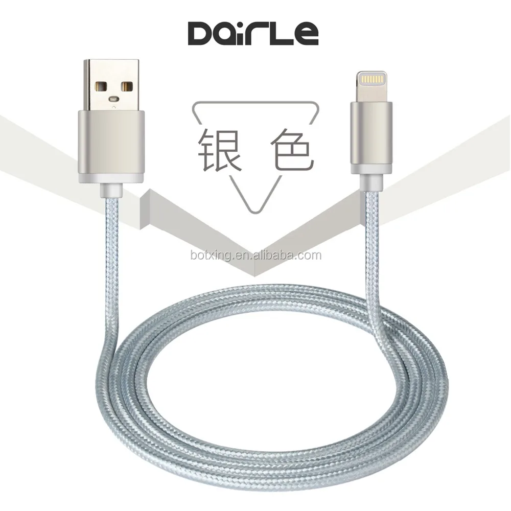 Красочные MFi сертифицирована Высокое качество USB кабель для круглого соединительного кабеля плетеный