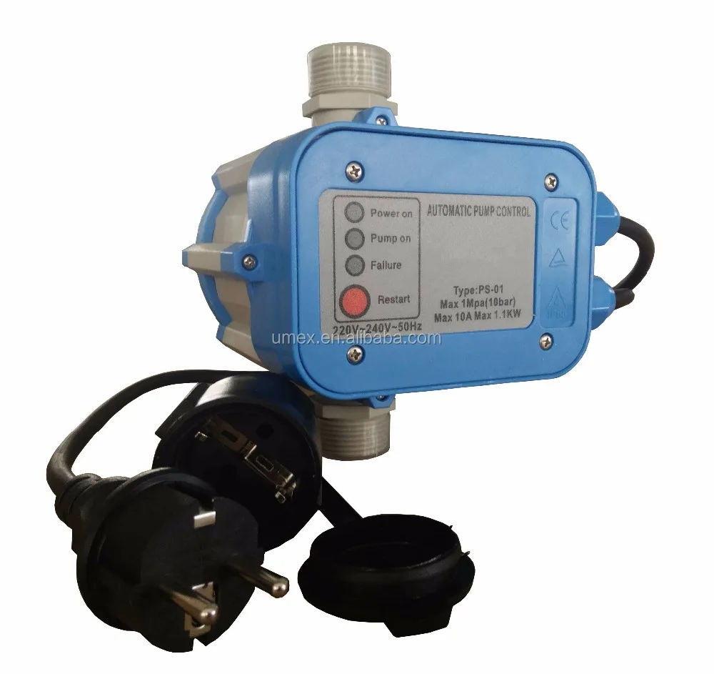 Automatic pump controller with plug and socket