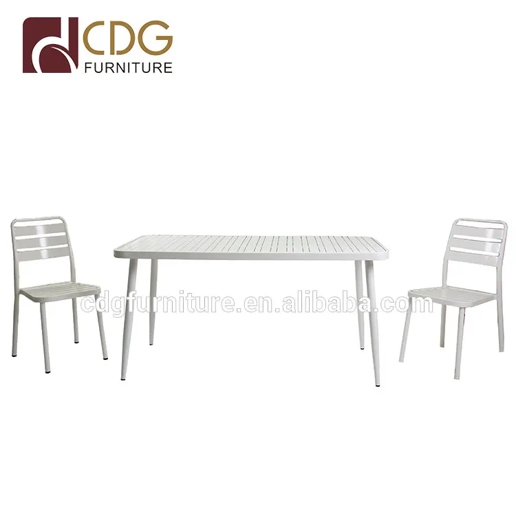 Aluminum Patio Furniture Bistro French Style Cafe Dining Table Not Plastic Party Outdoor Table For Swimming Pool Use