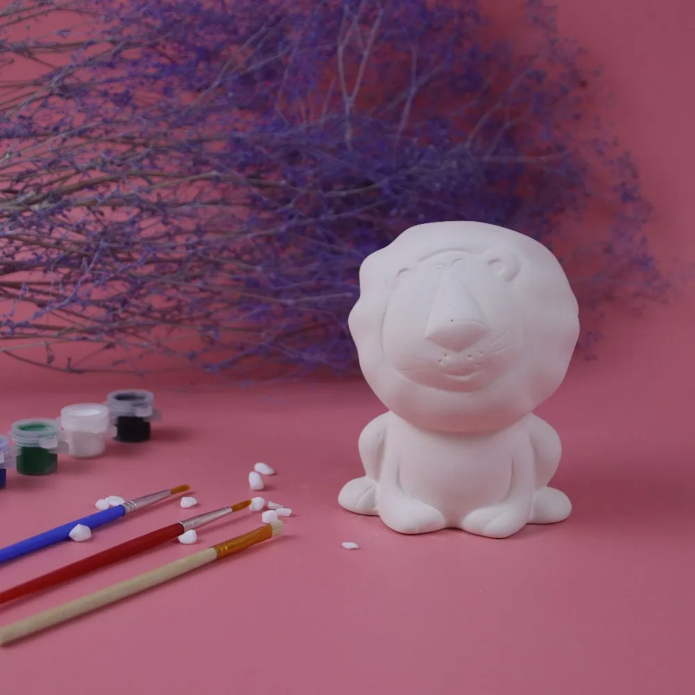 wholesale DIY kid toy white ceramic piggy bank