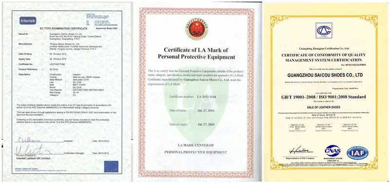 
SaiCou Cheap price Safety Shoes with steel toe cap Rubber Cemented outsole 