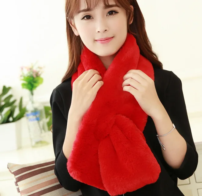 winter neck warmer fashion fake fur scarf for ladies faux fur scarf