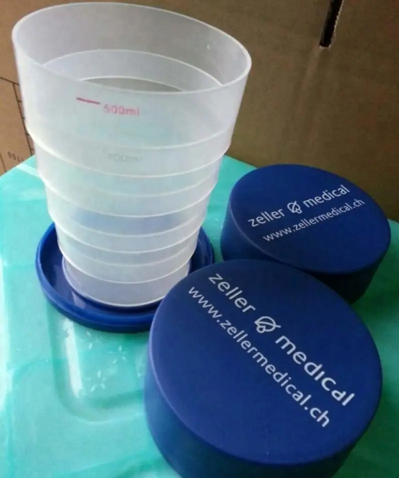 500ml Food Grade Plastic Telescopic Folding Cup Collapsible Cup Foldable Cup with ml marks