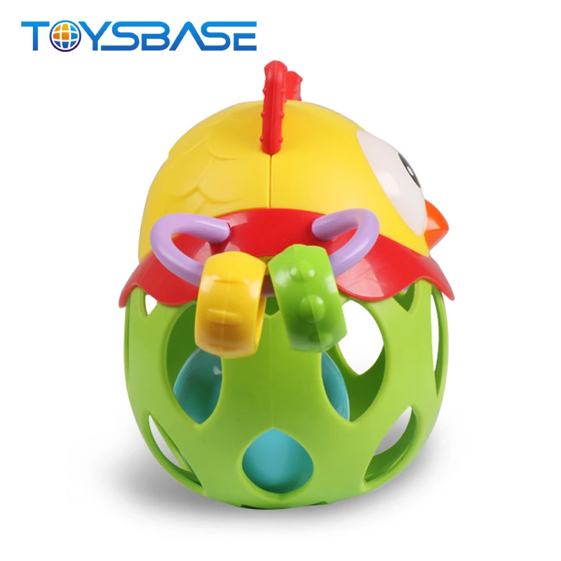 
Eco-Friendly Rubber Baby Music Rattle Toys Soft Silicone Ball 